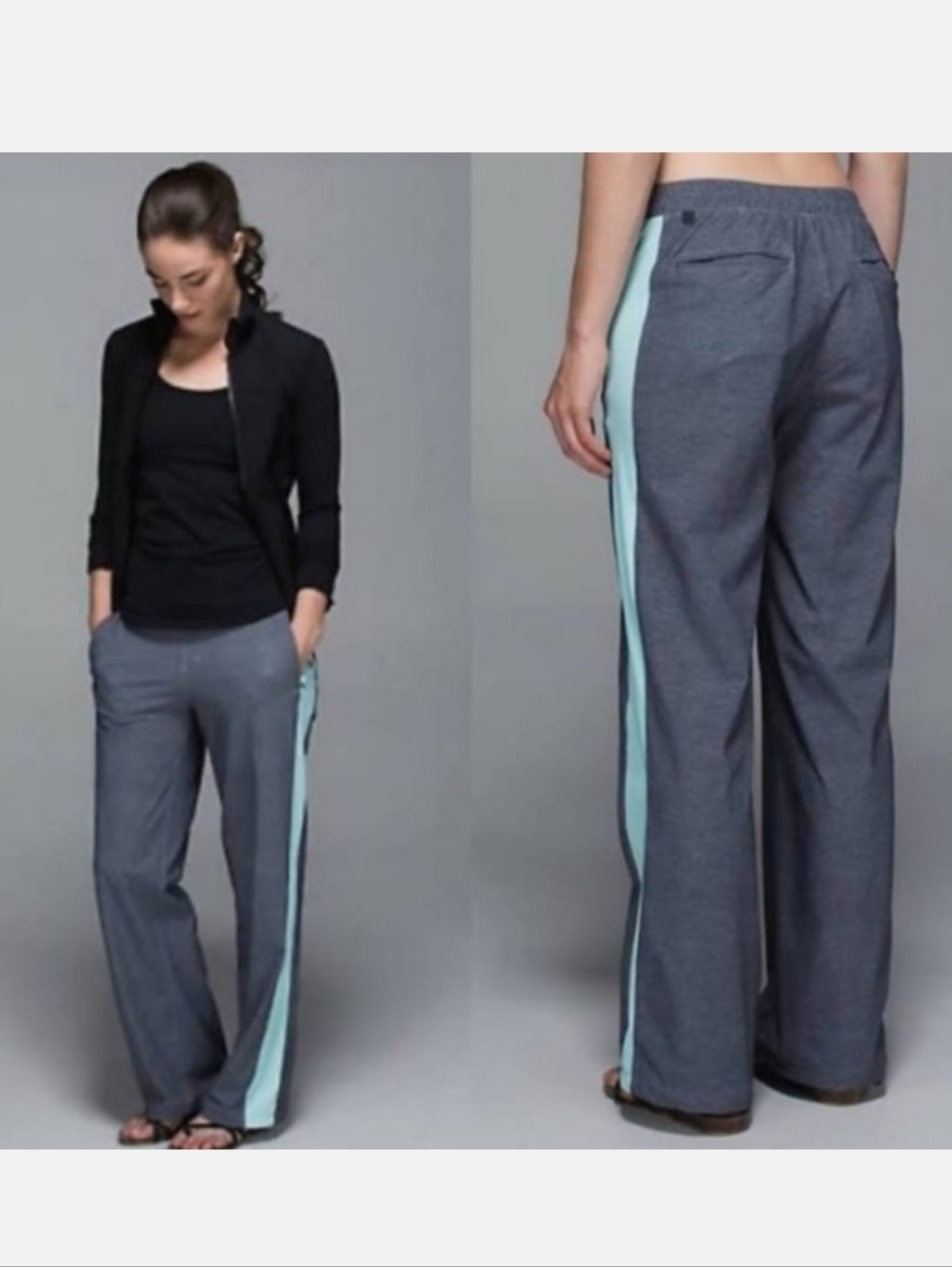 Lululemon City Summer Pant In Heathered Grey/Mint Size 10